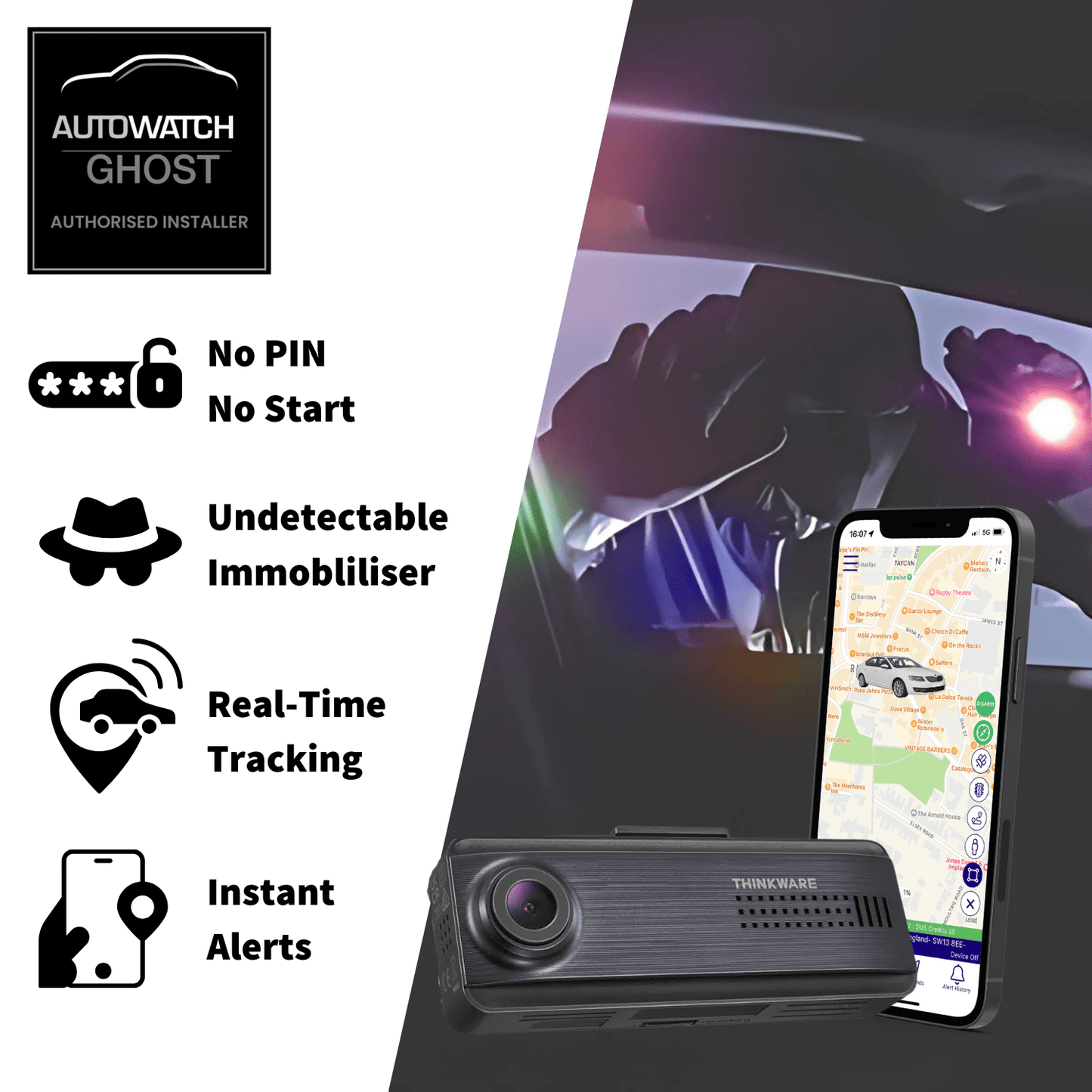 Ghost 2 Immobiliser + GPS Security Tracker & Q200 Dash Cam - Trackershop