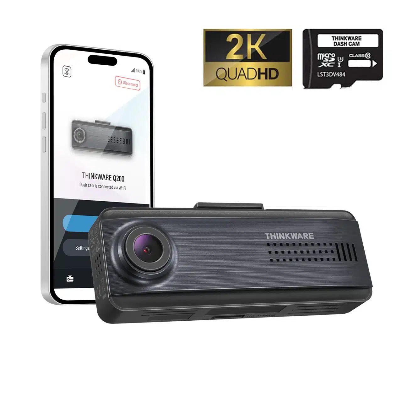 Thinkware Q200 Pro Front Facing Dash Cam & Security Tracker - Trackershop