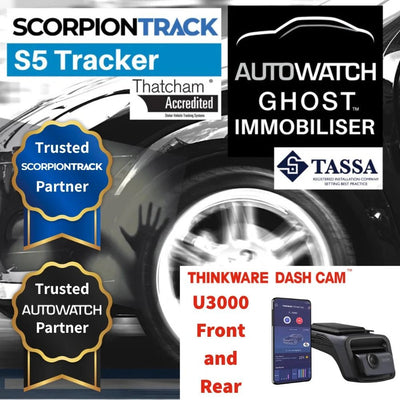 S5 Tracker Ghost 2 Immobiliser & U3000 Front and Rear Dash Cam - Trackershop